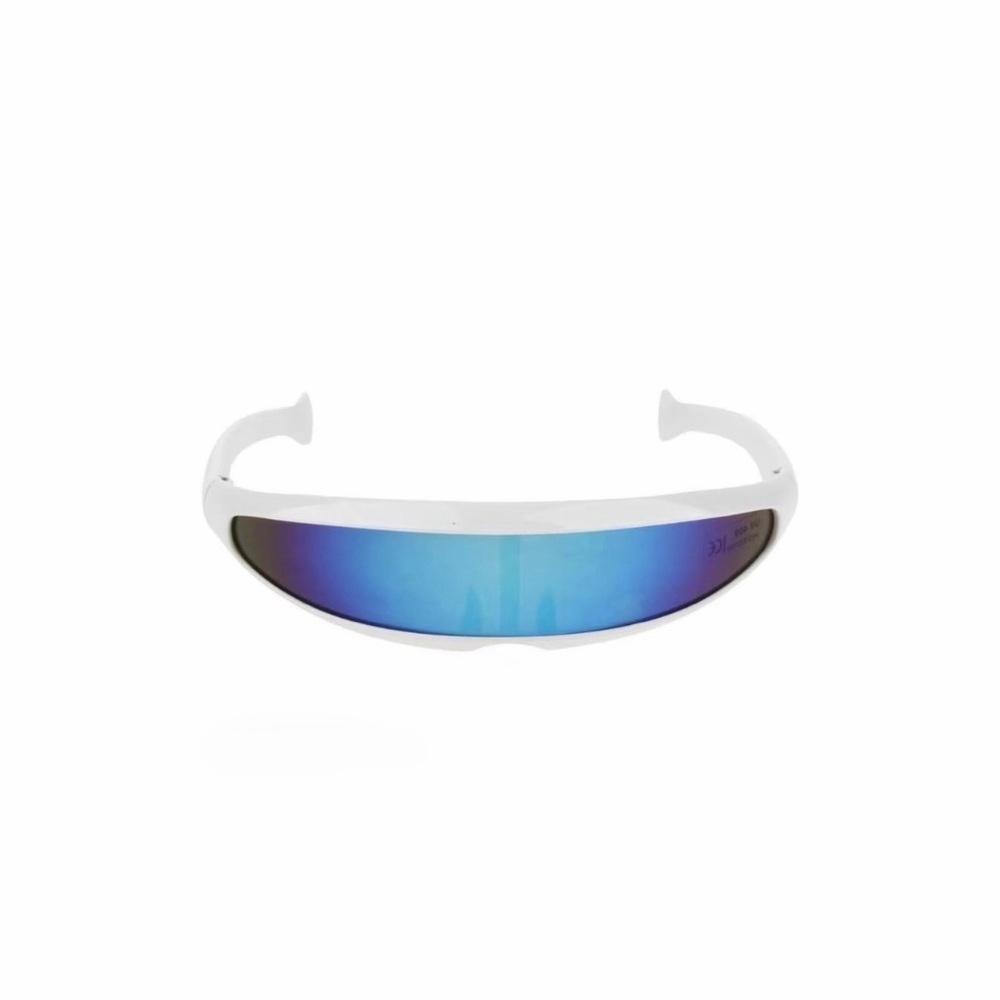 Novelty Futuristic White and Blue Sunglasses